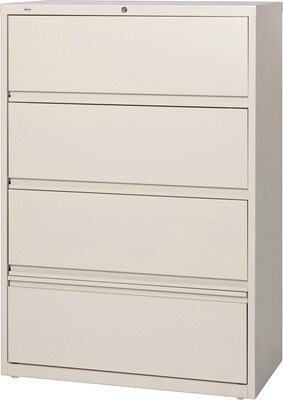 Lorell Receding Lateral File with Roll Out Shelves, Putty, 36