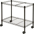 Lorell 2 Shelf Metal Mobile File Cart with Wheels, Black (LLR45651)