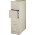 Lorell 4-Drawer Vertical File Cabinet, Legal Size, Lockable, 54.6H x 20.5W x 26.5D, Putty (LLR601