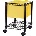 Lorell Compact Mobile Wire Filling Cart, Black