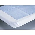 Medline Disposable Tissue/Poly Flat Bed Sheets, White, 102L x 58W