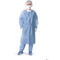 Medline Closed Back Coated Propylene Isolation Gowns, Blue, 2XL, Knit Cuff Wrist, 50/Pack