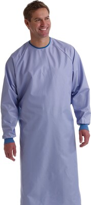 Blockade® Surgeons Gowns, Ceil Blue, Large, Snap Neck and Tie Back, Dozen