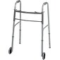 Medline Basic Two-button Folding Walkers, 5" Wheels, Adult, 32"-38" H, 4/CT (MDS86410W54B)