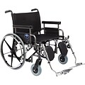 Medline Excel Shuttle Wheelchairs, 24 W x 20 D Seat, Removable Desk Length Arm, Elevating Leg
