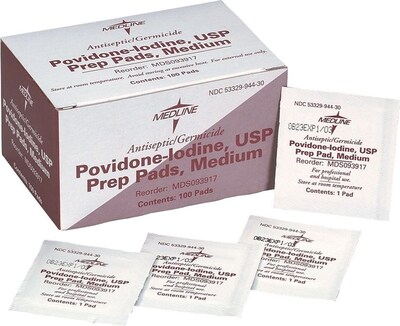 Medline Povidone Iodine Prep Pads, 1000/Pack