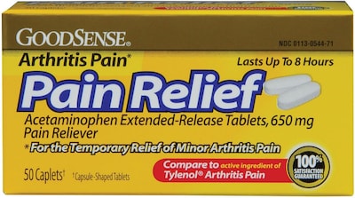 Acetaminophen Extended-Release Arthritis Pain Reliever, 650 mg, 50 Caplets (OTC33350N)