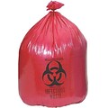 Medline Biohazard Liners; 45 gal, 40 L x 46 W, Red, 50/Pack