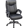 Lorell High Back Executive Chair, Black, Leather