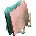 Lorell Acrylic Transp Green Edge Large File Sorter; Green Edge
