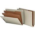 Nature Saver Classification Folder with Standard Divider; Gray, 2 Dividers, 10/Box