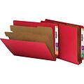 Nature Saver End Tab Classification Folder; Bright Red, 10/Box