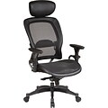 Office Star® SPACE® Mesh Managers Chair with Adjustable Headrest, Black