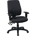 Office Star WorkSmart Mid-Back Ergonomic Fabric Executive Chair, Adjustable Arm, Black