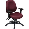Office Star WorkSmart™ Fabric Mid Back Task Office Chair with Seat Slider, Burgundy
