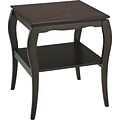 Office Star Brighton 24 H x 21 1/2 W x 21 1/2 D Veneers and Solid Wood End Table, Mocha