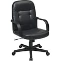 Office Star WorkSmart Leather Managers Office Chair, Fixed Arms, Black (EC3393-EC3)