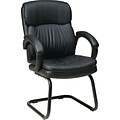 Office Star Eco Leather Mid Back Guests Chair, Black