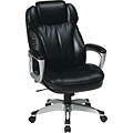 Office Star WorkSmart™ Eco Leather Executive Chair with Adjustable Headrest, Black