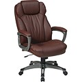Office Star WorkSmart™ Eco Leather Executive Chair with Headrest, Titanium / Wine