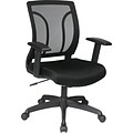 Office Star WorkSmart™ Mesh Screen Back Chair with Height Adjustable Arm, Black