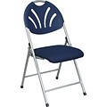 Office Star WorkSmart™ Fabric Folding Chair with Plastic Fan Back, Blue