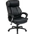 Office Star WorkSmart™ Leather Executive Chair with Padded Loop Arm, Black