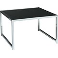 Office Star Avenue Six® 17H x 28W x 28D Chrome/Glass Yield Accent Table with Glass Top, Chrome/Black