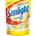 Sunlight® Auto Dish Powder, Lemon Boost Scent, Single Dose PowderPak Packs, 20/CT