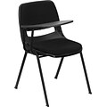 Flash Furniture Padded Black Ergonomic Shell Chair; Black Right Handed Flip-Up Tablet Arm