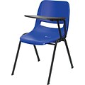 Flash Furniture Ergonomic Shell Chair, Blue Left Handed Flip-Up Tablet Arm