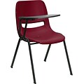 Flash Furniture Ergonomic Shell Chair, Burgundy Right Handed Flip-Up Tablet Arm, 2/box