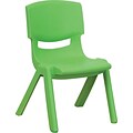 Flash Furniture Plastic Stackable School Chair with 10 1/2 Seat Height, Green