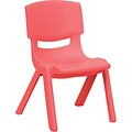 Flash Furniture Plastic Stackable School Chair with 10 1/2 Seat Height, Red