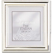 Lawrence Frames 5x 5 Metal Picture Frame, Silver-Plate with Delicate Beading (510755)