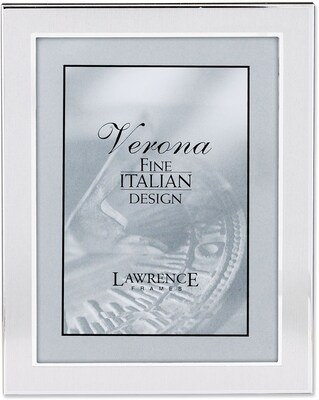 Lawrence Frames Verona Collection 8 x 10 Velvet/Metal Picture Frame, Brushed Silver (750080)