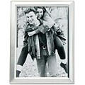 Brushed Silver Plated 3x5 Metal Picture Frame Shiny Inner Edge