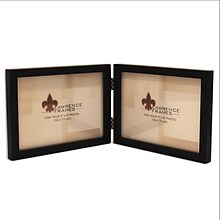 5x7 Hinged Double (Horizontal) Black Wood Picture Frame - Gallery Collection