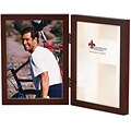 5x7 Hinged Double Walnut Wood Picture Frame - Gallery Collection