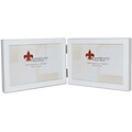 4x6 Hinged Double (Horizontal) White Wood Picture Frame - Gallery Collection