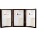755946T Espresso Wood 4x6 Hinged Triple Picture Frame - Gallery Collection