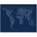 Trademark Global Michael Tompsett Font World Map Canvas Art, 30 x 47