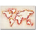 Trademark Global Michael Tompsett Paint Outline World Map Canvas Art, 22 x 32