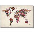 Trademark Global Michael Tompsett Butterflies World Map Canvas Art, 16 x 24