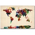 Trademark Global Michael Tompsett Abstract Painting World Map Canvas Art, 16 x 24