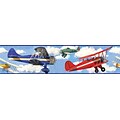RoomMates® Vintage Planes Peel & Stick Border, Blue, Dark Gray, Light Blue, Medium Gray, 180Lx5H