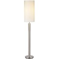 Adesso® Hollywood 58H Brushed Steel Floor Lamp with Ivory Drum Shade (4174-22)