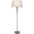 Adesso® Taylor 62H Satin Steel Floor Lamp with Rectangular Shade (3657-22 )