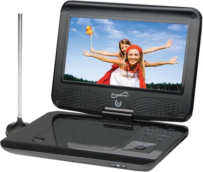 Supersonic® SC-259 Portable DVD/CD/MP3 Player With TV Tuner, USB and SD Card Slot, 9 TFT