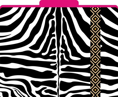 Zebra Decorative File Folders, Letter, 3 Tab